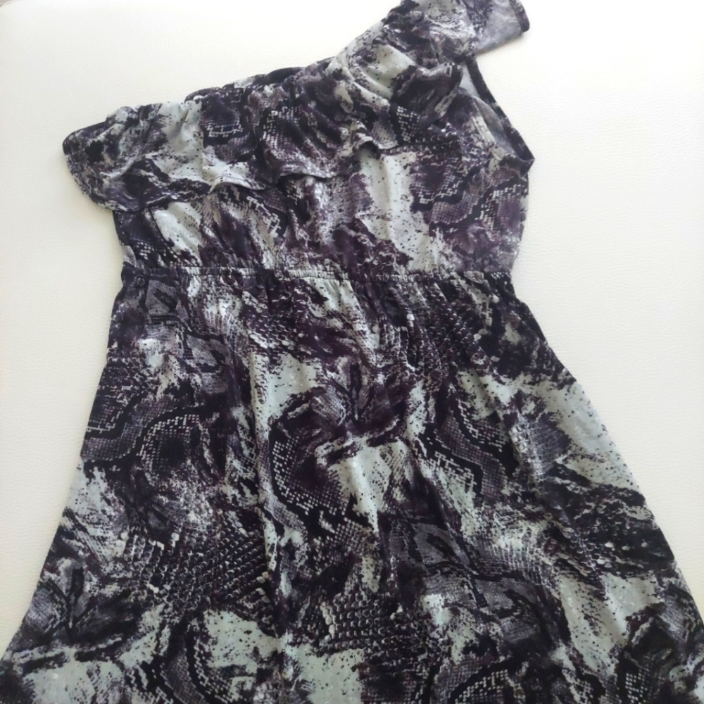 Mudd Snake Print One ShoulderDress Sz L